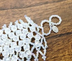 Kirks Folly Cha Cha Bracelet Aurora Borealis Crystal Beaded Stretch Silver tone