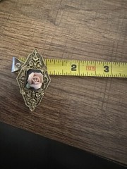 Vintage Bar Pin with Hand Made Genuine Porcelain Rose-no Brand