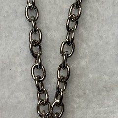 VTG Peace Love Sign Plastic Oval Pendant Silver Tone Chain Necklace 36” NOS NEW