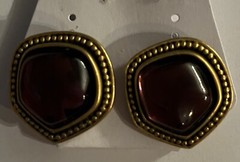 Vintage Yves Saint Laurent Metal & Resin Clip-On Earrings YSL Designer Authentic