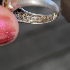 925 Sterling Silver Vintage Real Emerald-Cut Smoky Quartz & Citrine Ring Size 8
