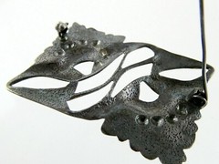 Vintage Sterling Silver Figural Botanical Brooch Leaves Pin 925 12.3g 1 7/8 Inch