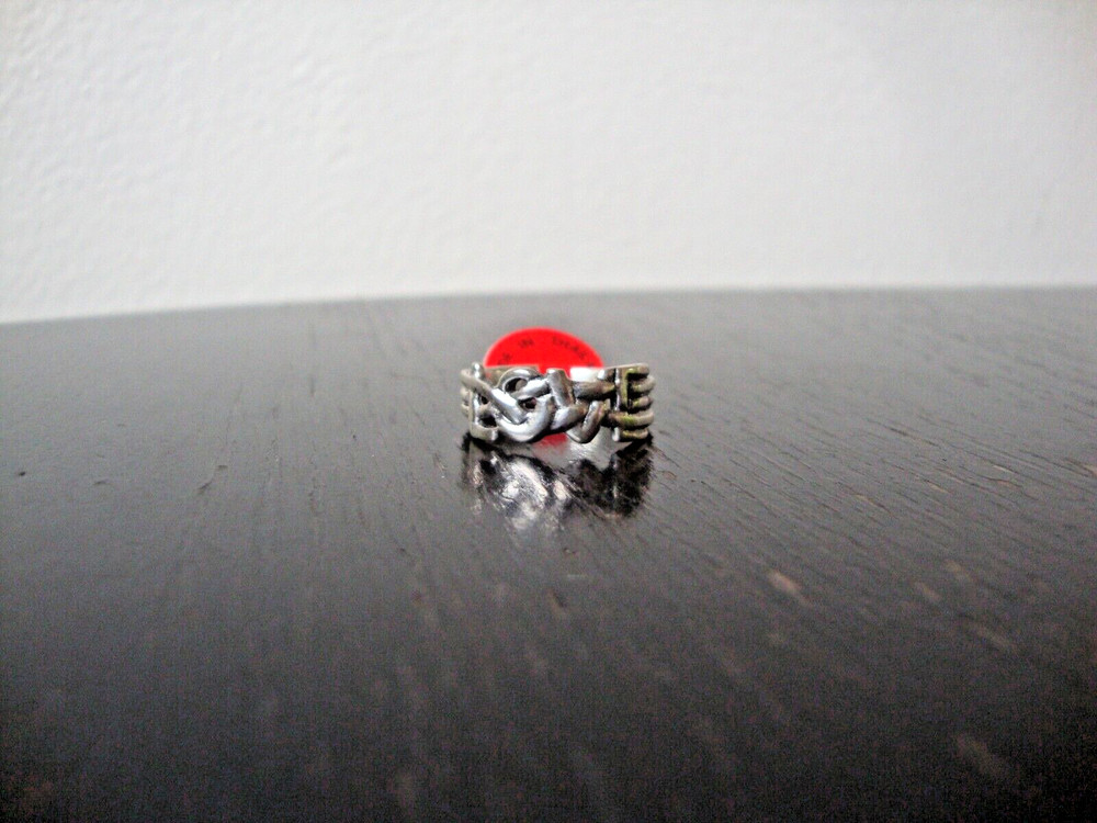 VINTAGE 1970-80s “LOVE” WEAVED RING STERLING SILVER STAMPED 925 SZ 7