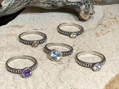 21. T&Co Town and Country Sterling 925 14K Stackable Gemstone Rings 6-6.25s, 5pc