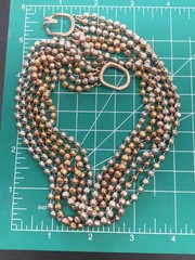 LES BERNARD Necklace Vintage 6 Strand Tricolor ball chain 16.5” drapes