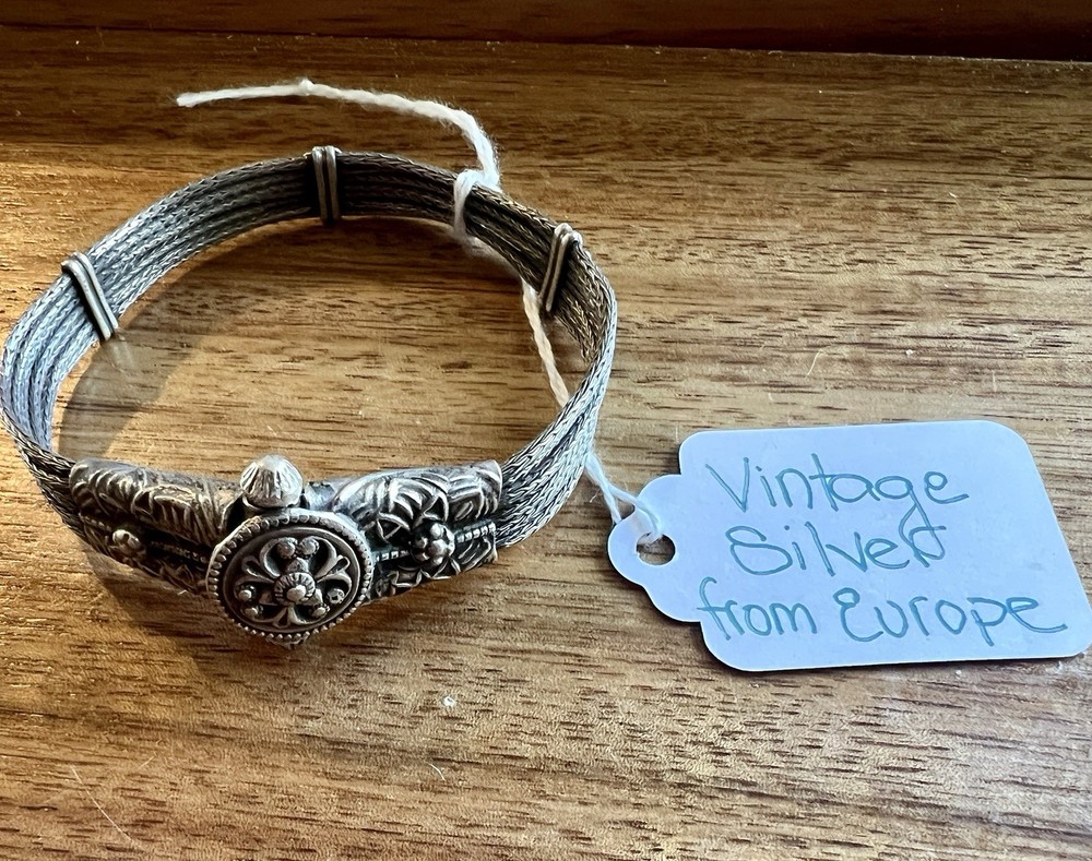 Vintage European Silver 7 Strand 8 Inch Bracelet From The Netherlands