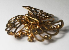 Phyllis Gold Filled Rhinestone Spiderweb 45mm Brooch Pin
