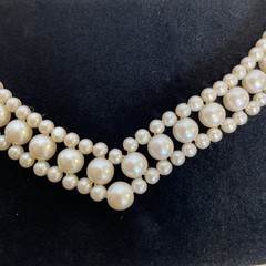 16 inch Faux Pearl Necklace Elegant Multi-Strand Choker Vintage Style Jewelry