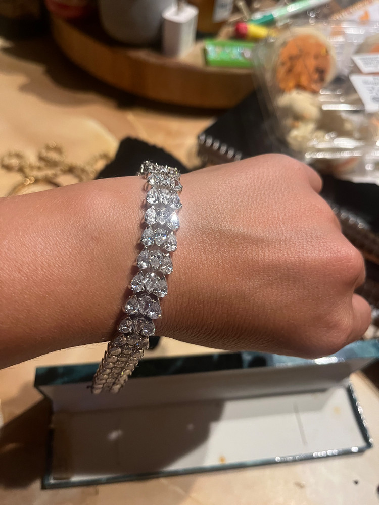 vintage suzanne somers 3 row CZ pear bracelet- original $117 tag on