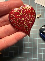 Vintage Museum of Modern Art MMA 1995 Red Heart Pin or Pendant 1985 Gold Detail