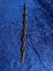 Vintage 1/20 12k Gold Filled Green Asian Jade Bracelet Nice Piece 7 1/2 w/clasp