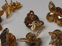 Lot Of 8 Gold Tone Butterfly Pins 8 Pc Butterfly Pin Lot