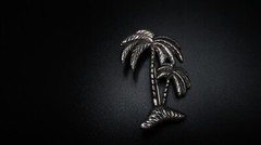 Vintage Sterling Silver Palm Tree Brooch 4.5cm BB9