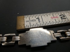 Art Deco Vintage Sterling Silver 925 Linked BLANK ID Bracelet Size 7.25″