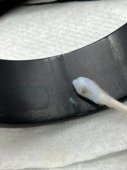 Vintage Carved Thick Black Bakelite Bangle Bracelet Tested 30g