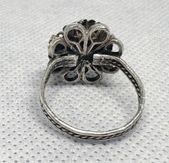 (19) ANTIQUE Historic 1870-1890s Red Coral 800 or 835 Silver size 7.5 Ring (925)