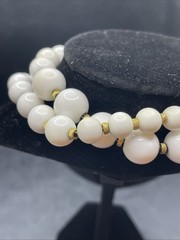 Vintage Monet’ Graduated Faux Pearls With Gold Tone Accents 12” With Logo Tag