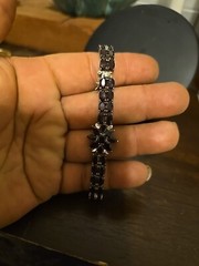 Stunning Vtg 925 Sterling Silver Almandine Garnet Bracelet