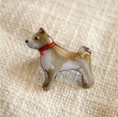 Shiba inu – Japanese cloisonné enamel Pin Badge Brooch Made-to-order NEW