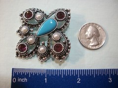 ViNTaGeSARAH COVENTRY IMPERiAL1974 PiN/PENDaNT/Fx TuRQoUiSe/PuRPLe RS/GiFT REaDy