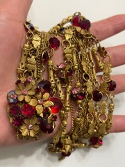 Verified RARE 40’s Miriam Haskell Multi Detailing Strand W/ Faceted Crystal