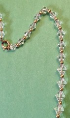 Vintage Faceted CLEAR CRYSTALS & GOLD TONE Beaded Chain Necklace