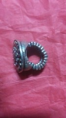 Silver Toned Vintage Jewelry Lot 1 Size Fits All Chunky Ring Necklace & Bracelet
