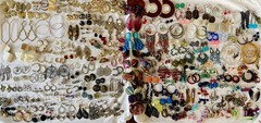 Huge 251 pairs Earrings Pierced Mixed Stud Dangle Chandelier Hoop