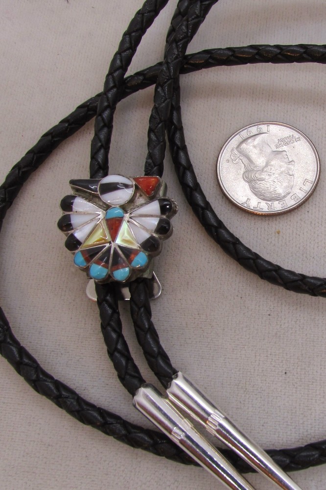 VINTAGE SOUTHWEST N A THUNDERBIRD BOLO TIE STERLING