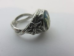 Ancient Roman Glass Ring Sterling Silver Israel Size 6 w/COA