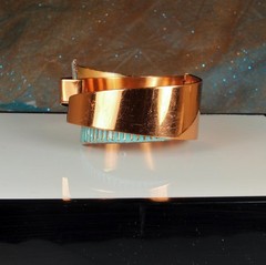 MATISSE SCULTURA Blue Enamel Signed Set 1950s Wearable Art Abstract Modern 96.6g