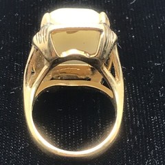 Vintage 18K HGE Gold Plated Bold Look Faux Pearl Ring varied sizes