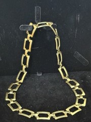Vintage Unbranded Necklace Distinctive Square Gold Tone Link Design 18 Inches