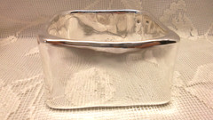 Vtg Israel Modernist Sterling Silver Sculptural Square Bangle 51 grams 1.25″ w
