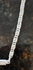 Chain Necklace Silver Tone Marked Germany Fold Over Clasp 18″