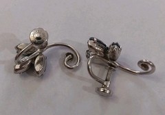 Sorrento Marcasite 925 Sterling Silver Screw Back Earrings Vintage