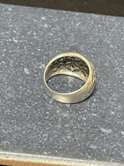 Sterling Silver Cut Out/Filigree Wide Dome Style Cocktail Ring Size 6 Vtg