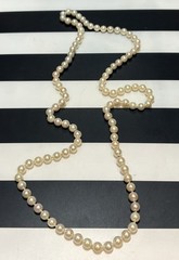 Slip On 6MM CULTURED PEARL NECKLACE 27 INCHES LONG Continuous No Clasp