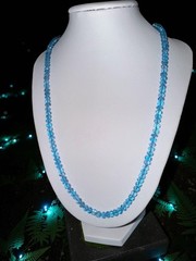 103 ct London Blue Topaz Faceted Gemstone Bead Sterling Silver Vintage Necklace