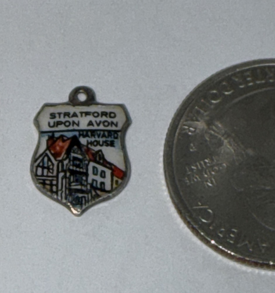 Vintage Harvard House in Stratford-upon-Avon Silver Travel Bracelet Charm