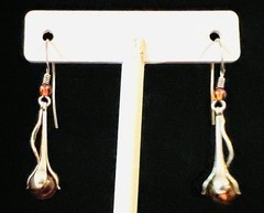 Lot of 6 Pairs Sterling Silver Baltic & Green AMBER Pierced Earrings Stud & Drop