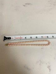 Vintage Pink Pearl 0.6mm Strung Necklace W/ Gold Barrel Clasp 16”