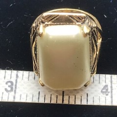 Vintage 18K HGE Gold Plated Bold Look Faux Pearl Ring varied sizes