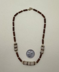 Heishi Beaded Wood Terra-Cotta Necklace Nature Tribal Ethnic Southwest Surfer