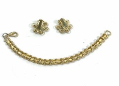 Womens Earring & Bracelet Set Clip On Clear Rhinestones Gift Evening Party