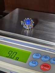 Antique 800 Silver & Blue Stone Pendant