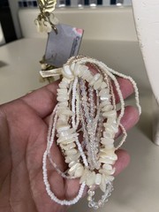 MermaidCore Mermaid Ivory Shell Chips Statement Necklace VTG Beach Surf Earrings