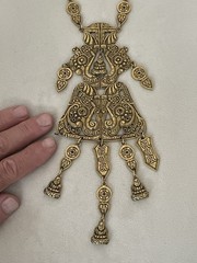 Vintage Large Accessocraft New York NYC Necklace Coro Heavy Brass Buddha 29 In.