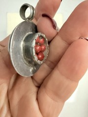 Vintage 925 Sterling Silver Huayruro Seed Pendant Good Luck Amulet