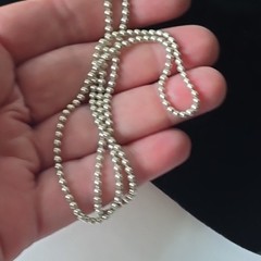 Vintage Sterling Silver 2.5 mm Beaded Chain Necklace 18″L 7.8 g
